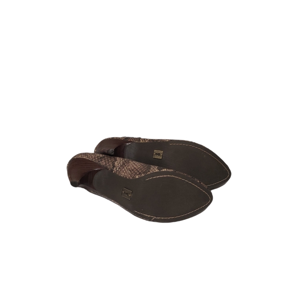 Anthropologie Schuler & Sons brown/taupe snakeskin heels, size 8-1/2 - Picture 6 of 7